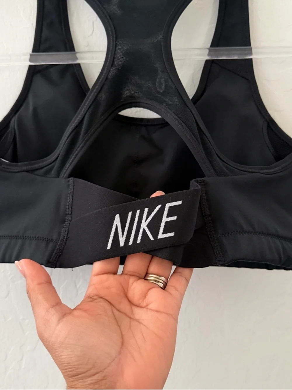 Nike Black Sports Bra with White Swoosh - Racerback Support